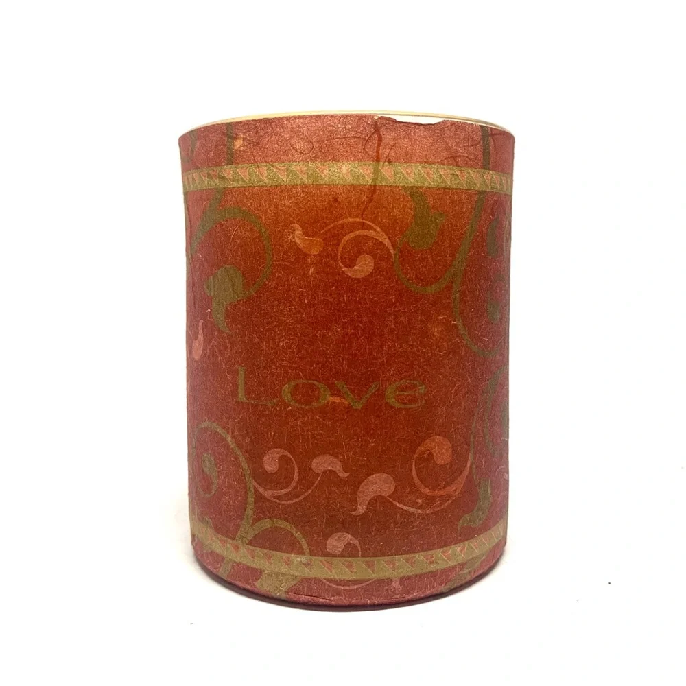 Love Amour Red Glass Cinnamon Scented Votive Candle Romantic Decor